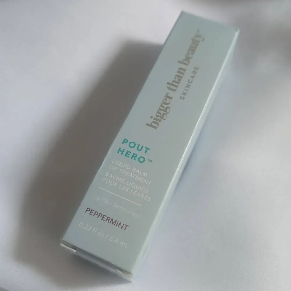 Bigger Than Beauty Pout Hero Liquid Balm Lip Treatment In Peppermint 6.4mL, NIB